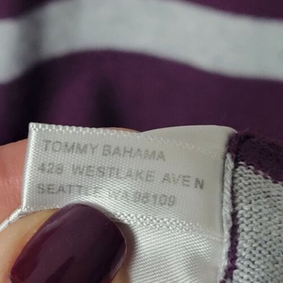 Tommy Bahama Hobart Purple & Gray Heather Stripe Pencil Sweater Dress Si… - Picture 7 of 9